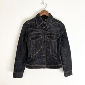 Dolce and Gabbana Spring 2002 Runway Butterfly Denim Jacket SS02 Vintage